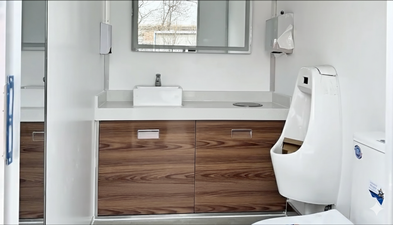 Basic Customizable 2 Person Restroom Trailer interior