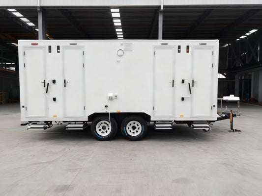 Luxury 4 Person Restroom Trailer doors closed