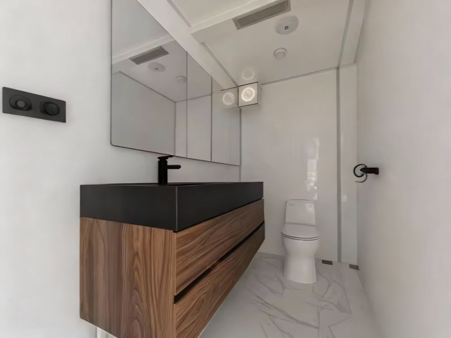 Luxury 4 Person Restroom Trailer from door