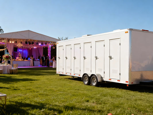 Luxury 6 Person Restroom Trailer at a outdoor event