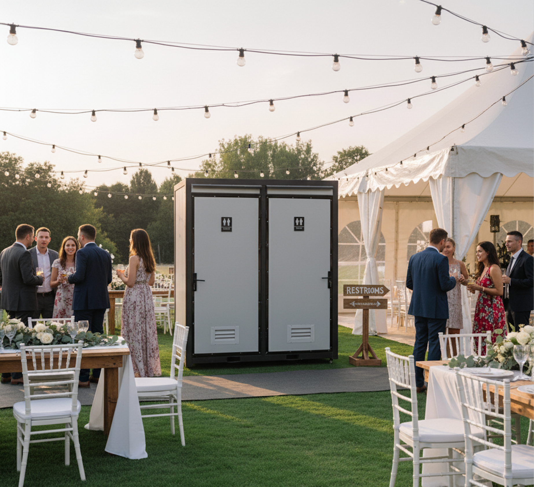 Luxury Porta Potty at a wedding